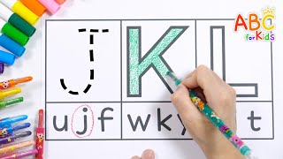 Learning the letters J K L  Learning uppercase and lowercase letters for toddlers [upl. by Nolos]