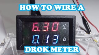 DROK LED 100V DC 10Amp Meter  HOW TO WIRE  EyeOnStuff [upl. by Margarida]