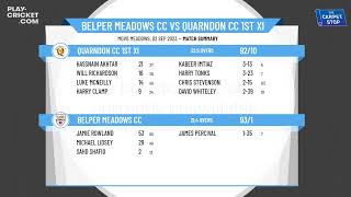 Derbyshire County CL  Div 1  Sponsored By Learn Uk Ltd  Belper Meadows CC v Quarndon CC 1st XI [upl. by Tala]