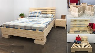 Cama de Madera Moderna Muy Fácil De hacer  Tutorial de Carpintería [upl. by Marks]