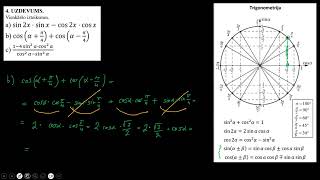 Matemātika I 8 Trigonometriskās izteiksmes un vienādojumi Izteiksmju pārveidojumi [upl. by Merell169]