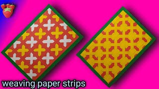 different types of weaving styles  weaving trick from paper  diy paper mat  weaving paper [upl. by Akehsay]