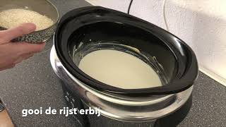 Rijstepap uit de slowcooker  Crockpot [upl. by Eelyrag65]