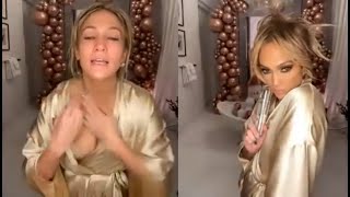 Jennifer Lopezs Wardrobe Malfunction As Robe Opens During Her Live [upl. by Damian]