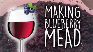 Mead melomel with 20 pounds of blueberries Howto on making mead at home  Brewin the Most [upl. by Londoner]