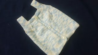 Knitting Woolen vest inner with buttons for newborn baby  Woolen Tutorial  3 [upl. by Pegeen]