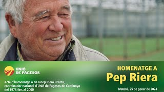 Gràcies Pep Josep Riera Porta més de 20 anys al capdavant dUnio de Pagesos [upl. by Sivart]