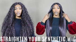 How To Straighten Your Synthetic Wig [upl. by Fern]