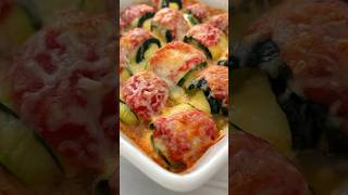 Make these EASY 3 Cheese Zucchini Lasagna Rolls 🤤 shorts lasagna [upl. by Lief]