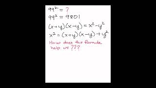 Using Difference of Squares maths mathtricks ytshorts [upl. by Adnawyt]