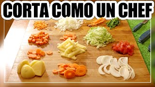 🔪 Tipos de CORTES BÁSICOS en COCINA  Cómo usar los CUCHILLOS y cortes de VERDURAS 🥕 [upl. by Regina839]