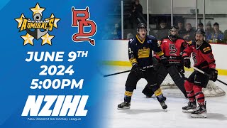 NZIHL 2024  West Auckland Admirals vs Canterbury Red Devils  9 June 2024 [upl. by Einomrah]