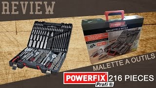 REVIEW Mallette à Outils POWERFIX 216 pièces [upl. by Otes]