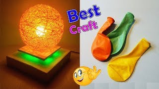 How to make a homemade lampshade  Pendent LampWrapped Balloon lampBalloon craft [upl. by Eyahc529]