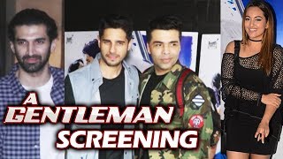 A Gentleman Movie Screening  Sidharth Malhotra Karan Johar Sonakshi Sinha Aditya Roy Kapur [upl. by Annaihs]