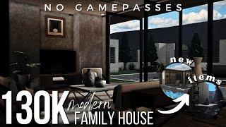 BLOXBURG 0124  NO GAMEPASS Modern Family House  130k  Speedbuild [upl. by Einaffets167]