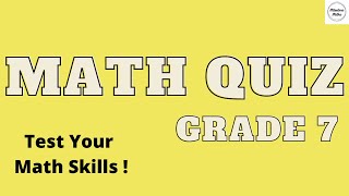 Maths Quiz  Test Your Maths Skills  Maths Question  Grade 7 [upl. by Affrica]