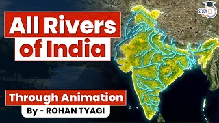 Learn All Rivers of India through 3D Animation  Drainage amp Catchment  UPSC IAS amp Competitive Exams [upl. by Ribal]