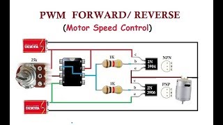 PWM with Forward and Reverse Simple Analogue BiDirectional DC Motor Speed Control [upl. by Orland]