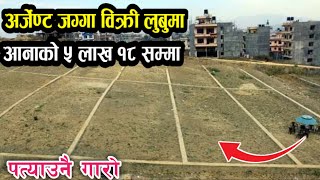 तुरुन्तै जग्गा बिक्री यति सस्तो ललितपुरको लुबुमाLand for sale in Lubughar jagga lalitpurKathmandu [upl. by Cathey379]