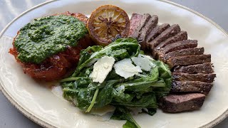 How To Make Tagliata Sliced Steak with SlowRoasted Tomatoes and Herb Sauce  Rachael Ray [upl. by Ynots]