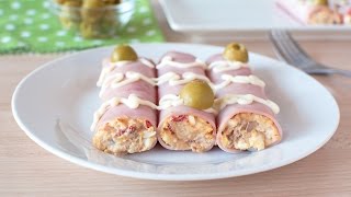 Ham Rolls Stuffed with Tuna Salad  How to Make Super Easy Ham Rolls [upl. by Rosita]