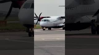 Loganair ATR72 spotted at Newquay Airport loganair atr72600 planespotter newquay planespotting [upl. by Petey434]