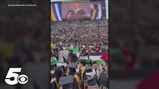 ProPalestinian protesters interrupt college graduations across the United States [upl. by Anihc107]