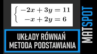 Układy równań  metoda podstawiania [upl. by Ellmyer]