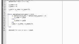 MATLAB Tutorial Part 6 Bisection Method Root finding [upl. by Jewell219]