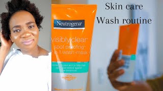 Neutrogena Facial  Visibly Clear Spot Proofing 2in1 Wash Mask Face wash Routine Glory N [upl. by Appel]