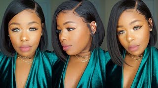 Lace front bob wig from my first wig  my first wig wig review  how to install a lace front wig [upl. by Hteb]