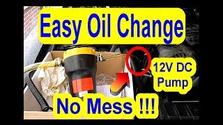 Easy Oil Change  FAST  SIMPLE  Cheap 12V DC Pump Extractor  Car Truck Lawn Mower Snow Blower [upl. by Neerom559]