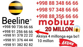 BITTA SIM KARTA 20 MILLON SOM SUPER AKSIYA TEL 998993314949 [upl. by Ynohta]