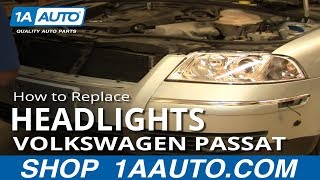 How To Replace Headlight and Bulb 0205 VW Passat Sedan [upl. by Relyk]