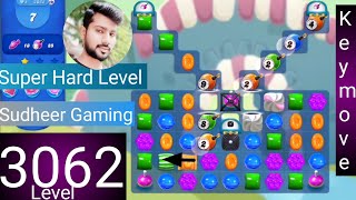 Candy crush saga level 3062 । Super hard level । No boosters। Candy crush saga 3062 । Sudheer Gaming [upl. by Korfonta]