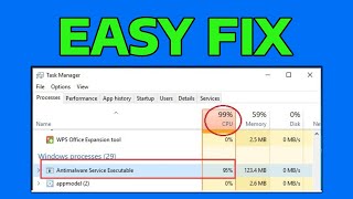 Antimalware Service Executable High CPU Usage MsmpengExe  How To Fix [upl. by Qooraf]