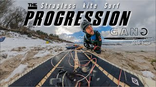 No Crash No Progress STRAPLESS KITE SURF  KITESURFING PROGRESSION GANG ’COLD SESSION SeasON’EP1 [upl. by Attenoj]