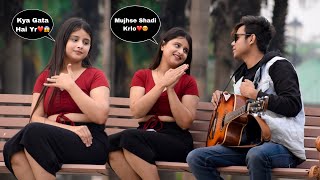 Proposing Girl Singing Prank With Guitar  Romantic Love Songs Mashup  Epic Reactions😍  Jhopdi K [upl. by Tterej]