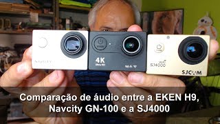 Comparação de áudio entre a EKEN H9 Navcity GN100 e a SJ4000 [upl. by Eeleimaj]