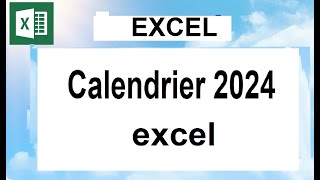 Calendrier 2024 sur excel [upl. by Renzo]