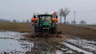 Mokry Siew Nawozu 2017 ☆ John Deere 6330 amp Claas Arion 630 Budzyń GR Leszczyńscy [upl. by Attinahs]