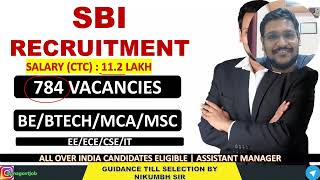 SBI ASSISTANT MANAGER RECRUITMENT  Opportunities For BEBTechMscMca Freshers  SBI New Vacancy [upl. by Oigufer]