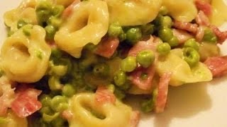 Ricetta Veloce Tortellini PannaProsciutto e Piselli [upl. by Levey387]