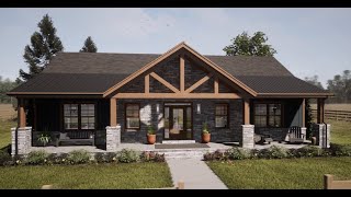 CRAFTSMAN HOUSE PLAN 717400001 WITH INTERIOR [upl. by Cope]