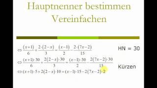 Gleichungen mit Brüchen und x auf beiden Seiten [upl. by Ahsemot]