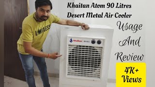 How To Use Khaitan Atom 90 Litres Desert Metal Air Cooler  Usage And Review [upl. by Doti812]