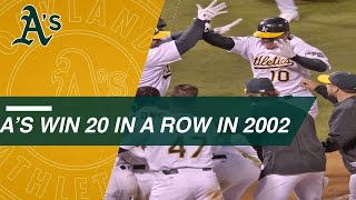 Relive the Oakland As 20game win streak in 2002 [upl. by Aeret]