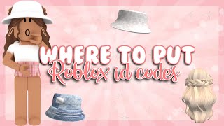 Where to put Roblox Id Clothing Codes [upl. by Savill]