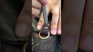 How to use brass rivets leather bag leatherbackpack shortscopper rivet leathercraft diy [upl. by Ardnasal]